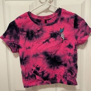 Pink and Black Crop Top